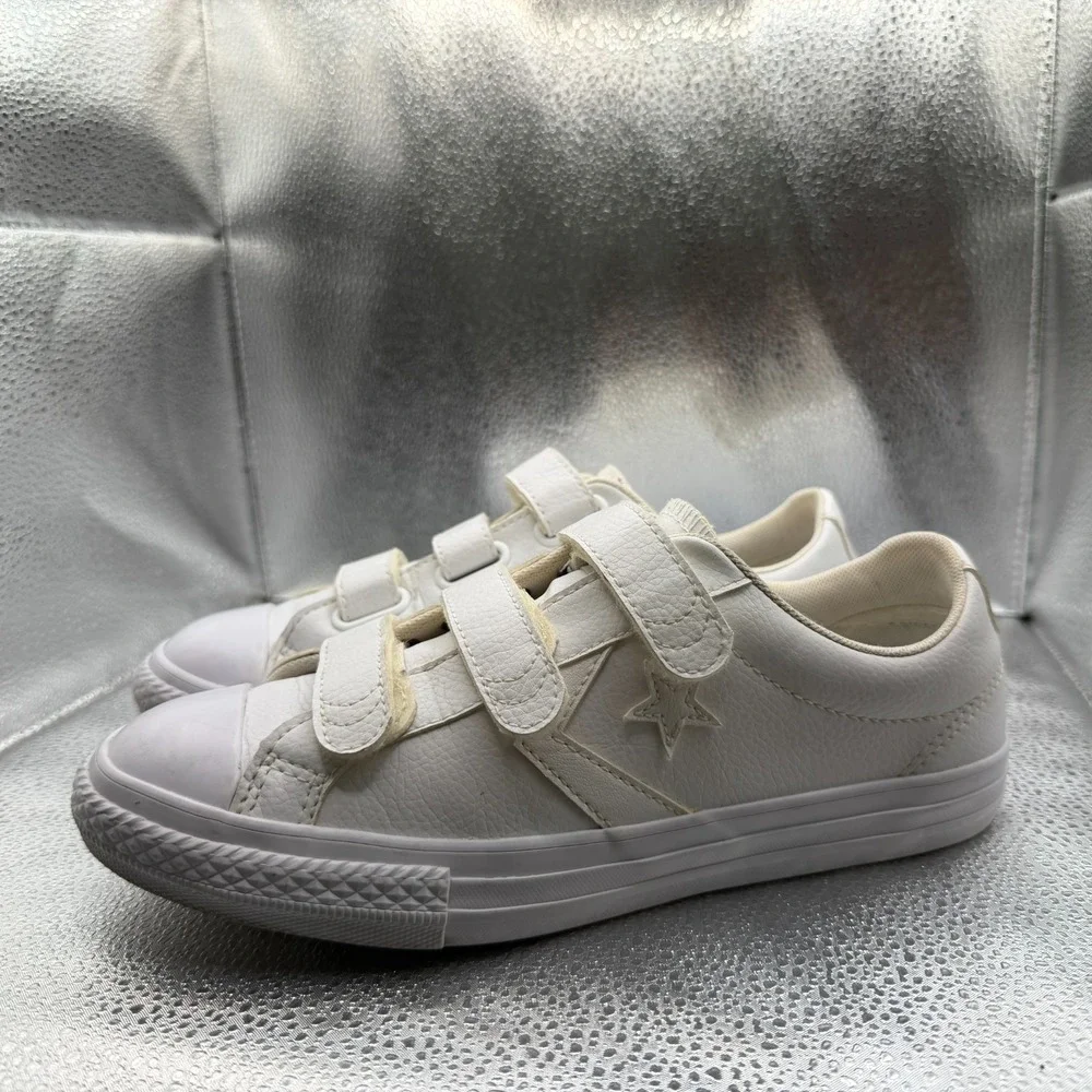 Size 4.5 Converse Star Player 3V Ox White Junior‎ Trainers Shoes 651830C